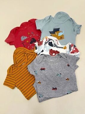 Carter's Baby Boys 5 Piece Car Truck Bodysuit Bundle 9 Months